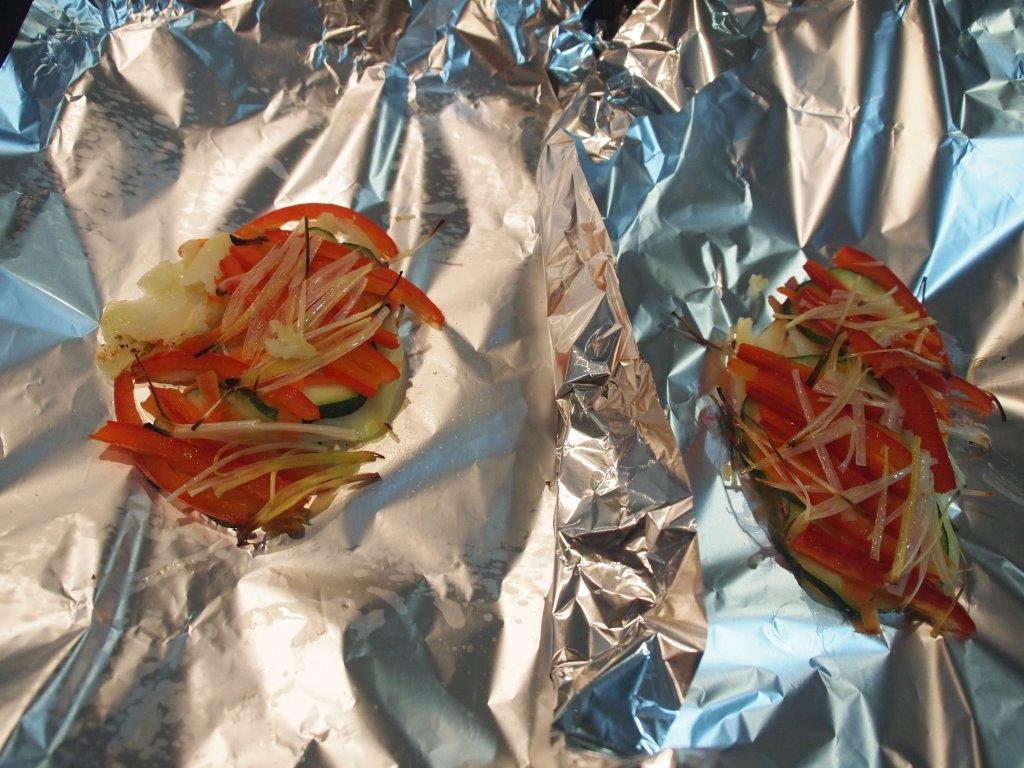 verdura papillote salmón