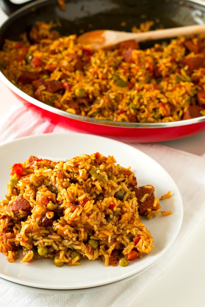 Arroz con Chorizo Vegano