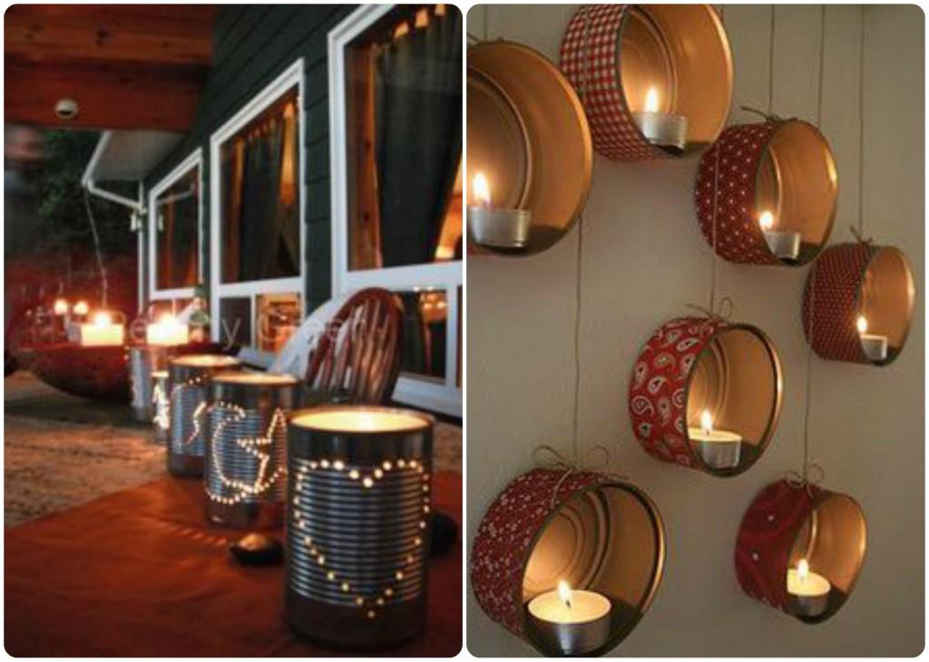 Ideas candelabros con latas