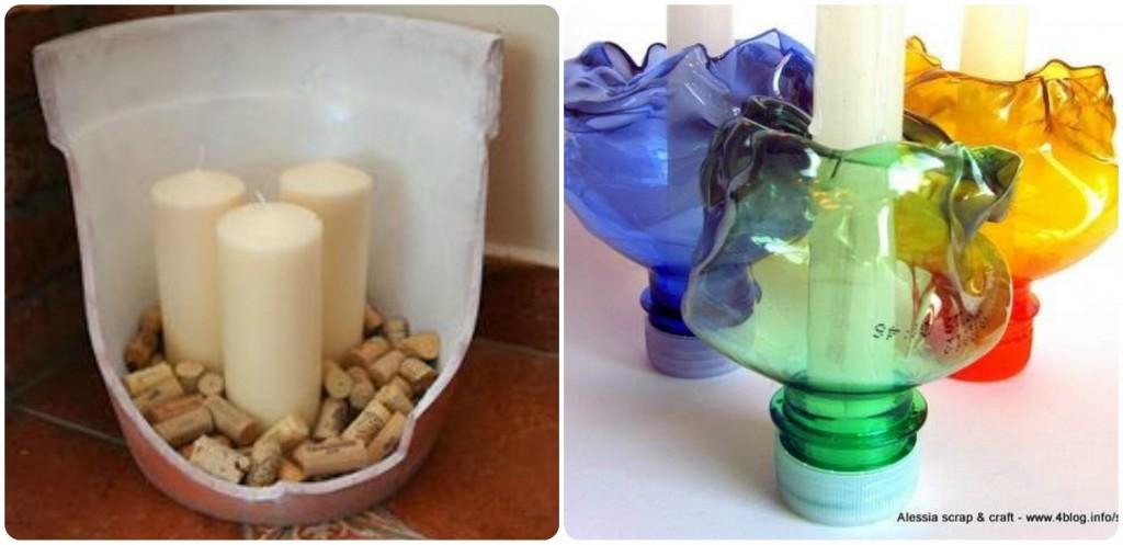 Ideas candelabros con elementos reciclados