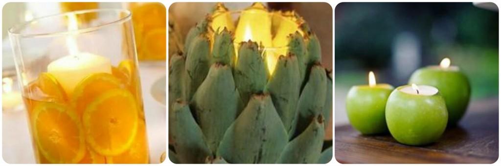 Ideas candelabros con frutas y verduras