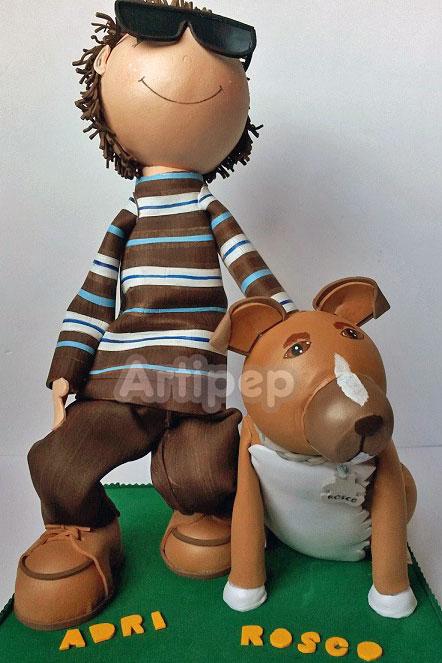 Fofucha hombre con perro