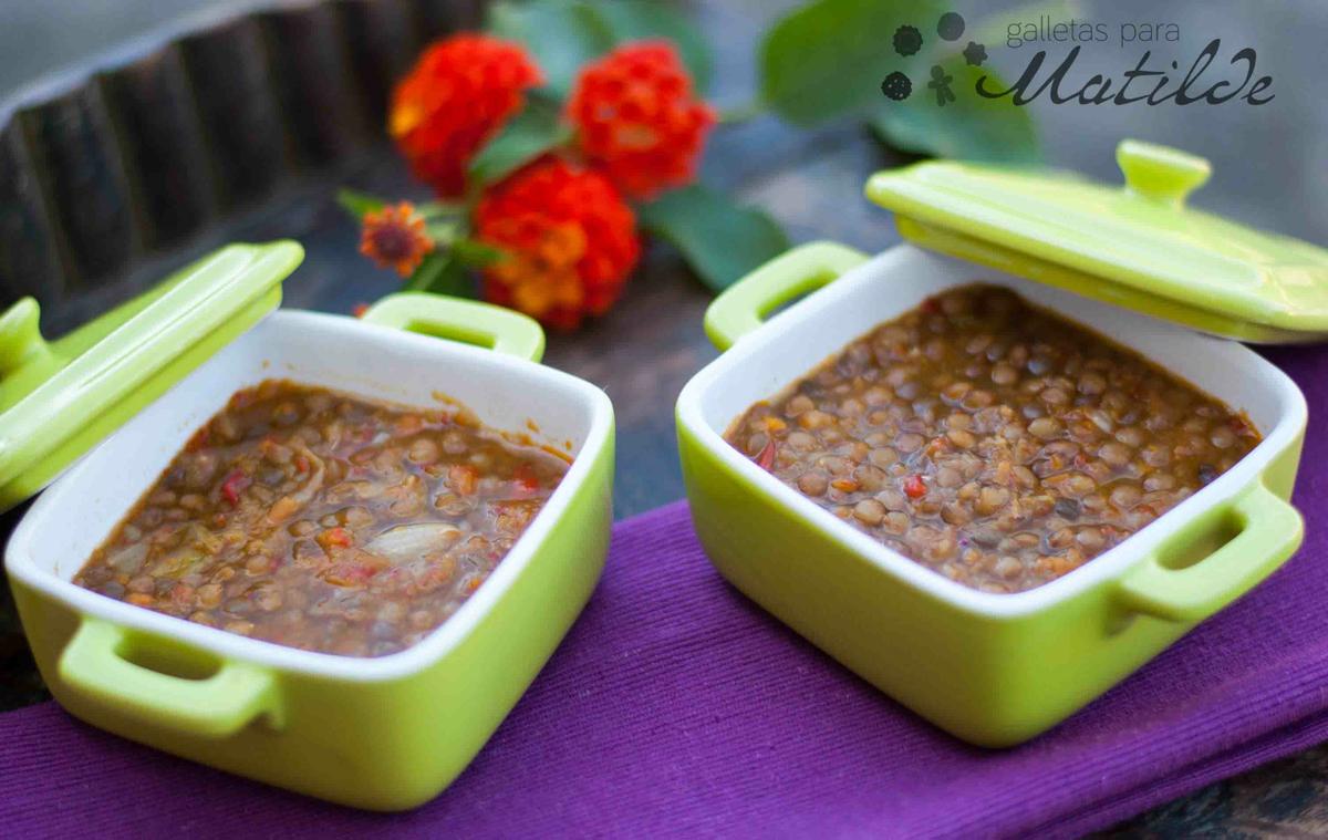 Lentejas estofadas con verduras