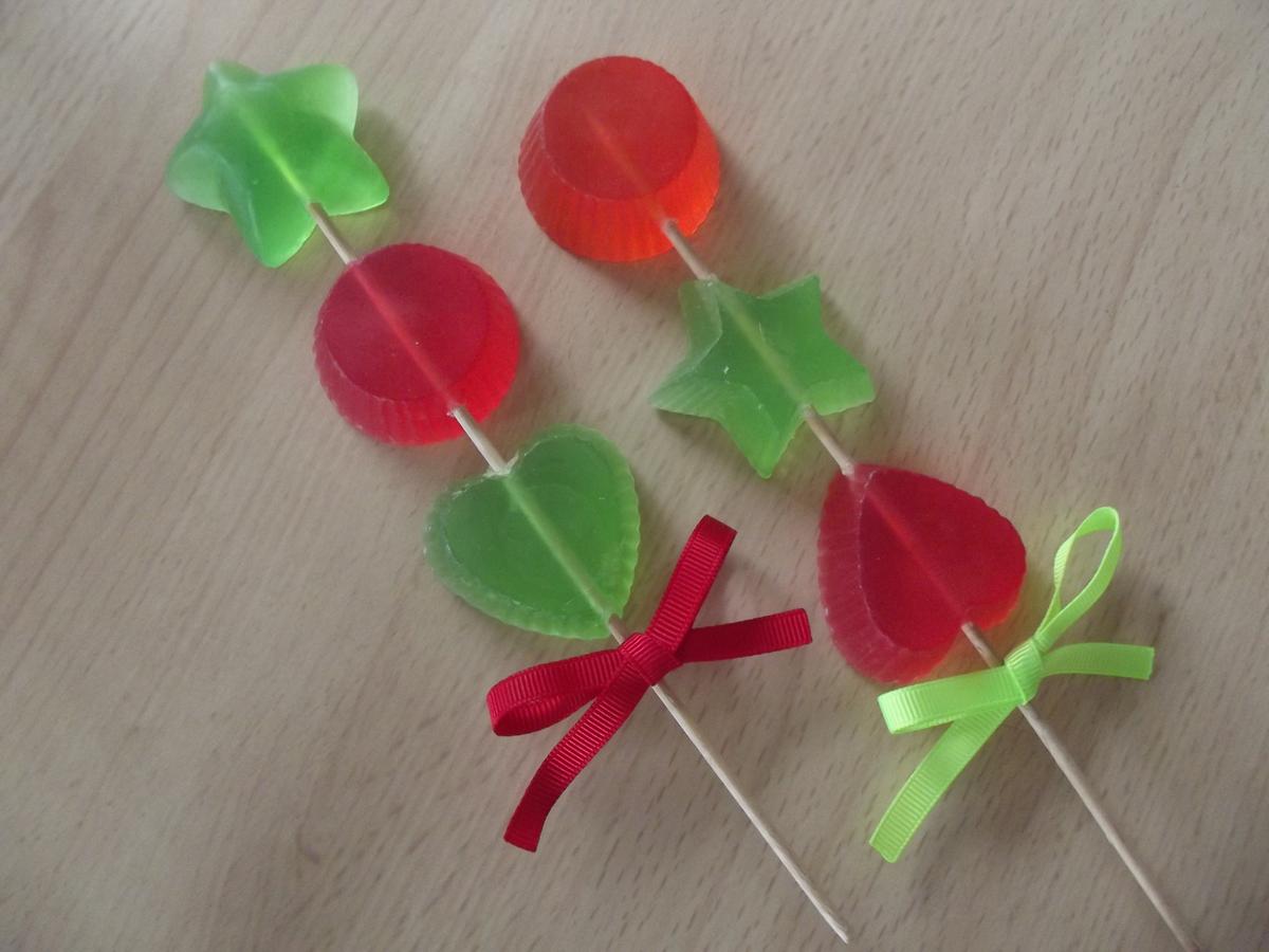 Brochetas de jabones de glicerina