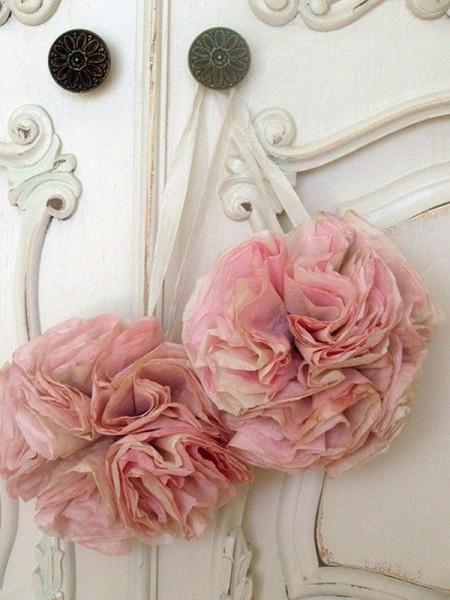 guirnaldas de flores con filtros de cafe