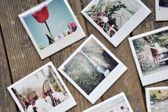 DIY posavasos con fotos polaroid