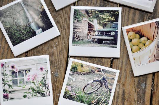 DIY posavasos con fotos polaroid