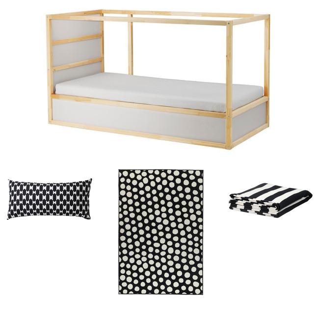 decorar la habitación infantil en blanco y negro