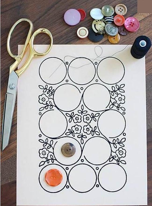 arte con botones boceto