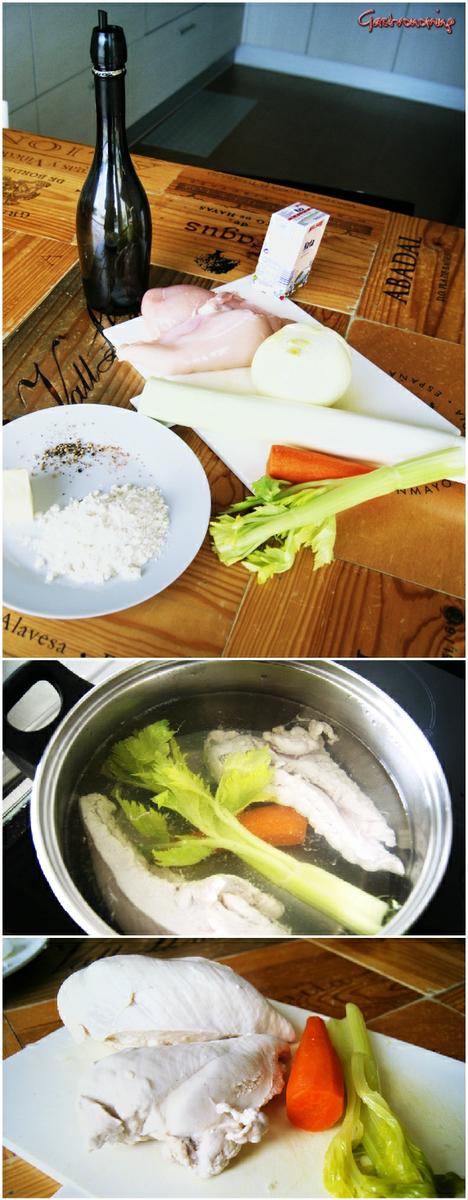 pastel de pollo y puerros