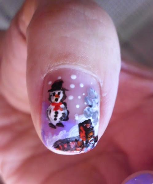 manicura muñeco de nieve