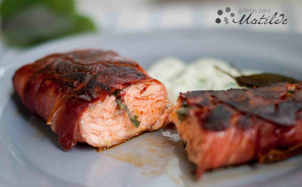 Saltimbocca de salmón