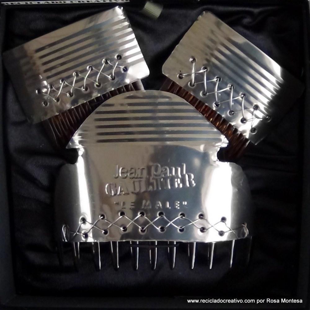 Peinetas de Fallera Valenciana realizadas con material reciclado