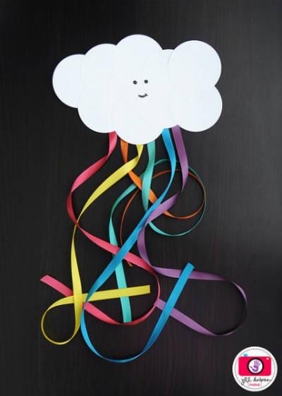 manualidad de primavera para niños con cartulina y cintas