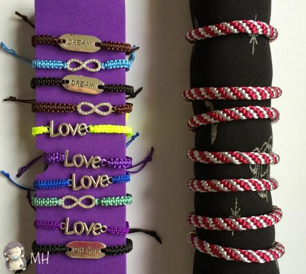 Pulseras de Kumihimo y Macramé.