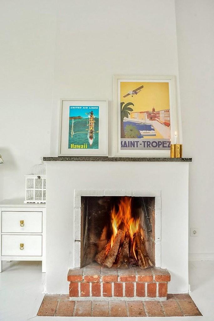 chimenea apartamento nordico