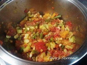 SOPA DE VERDURAS CON PASTA Y BACON AHUMADO