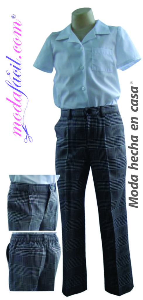 Patron de Costura de un Pantalon de Uniforme Escolar de Ninos Modelo NI4011P