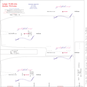 Imagen Miniatura del Patron de una FALDA Fina Tipo Sastre con Forro para Mujeres Modelo MJ3324F Talla 14