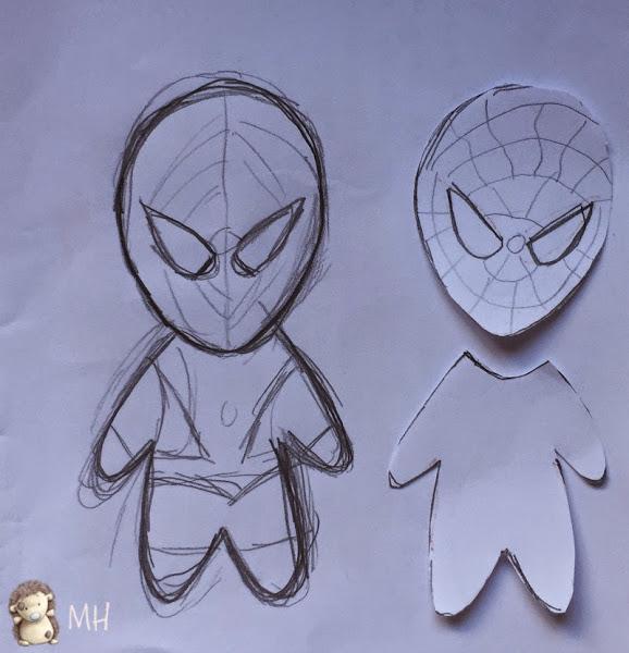 Spiderman en fieltro, dibujo