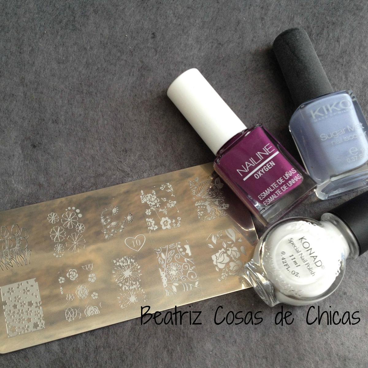 NailArt en Morado y Blanco. Beatriz Cosas de Chicas.3