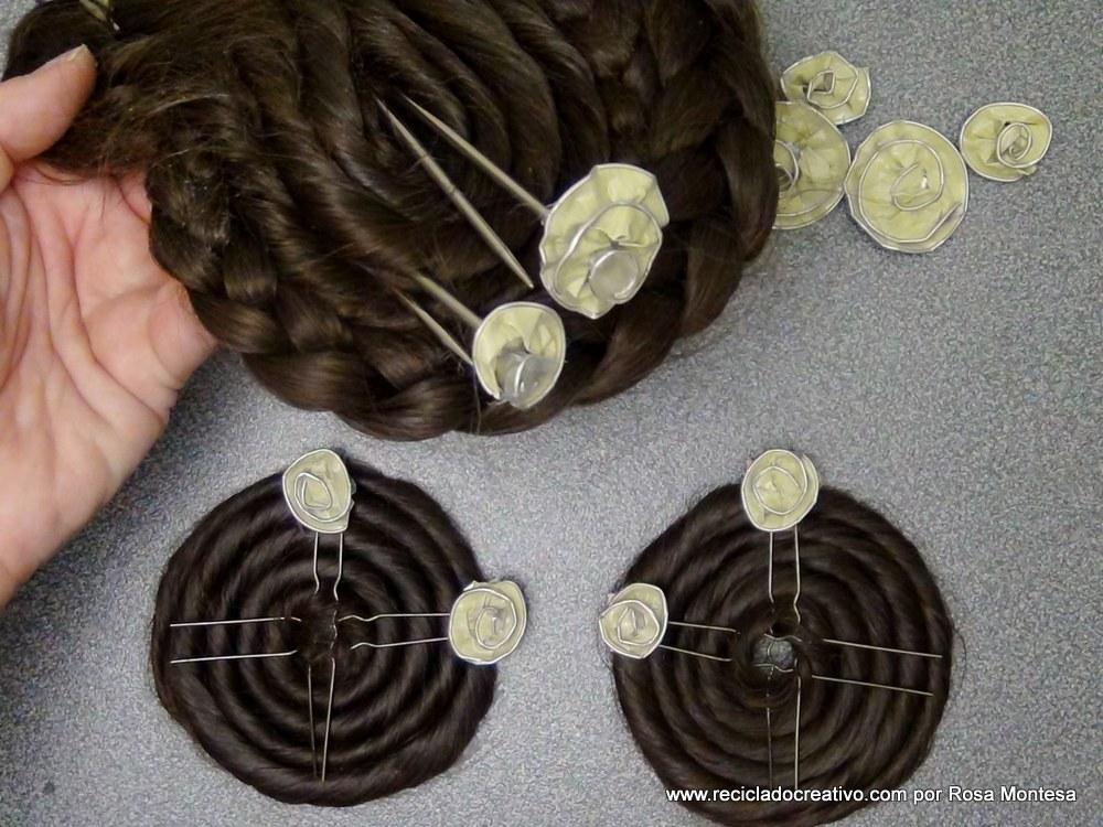 Agujas para el moño de fallera con material reciclado - Traje de valenciana #ecofallera