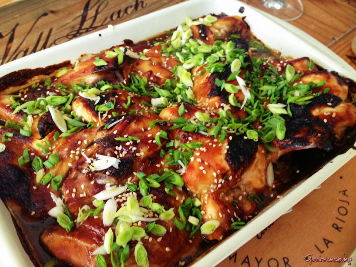 Pollo asado con salsa Teriyaki