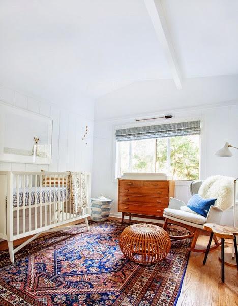 Dormitorio de bebé decorado en azul