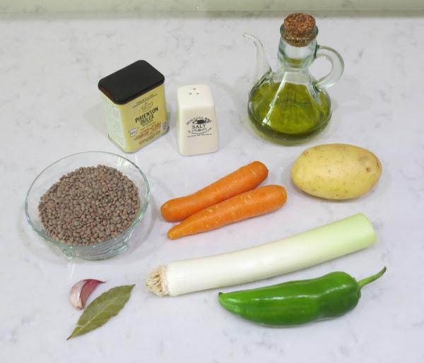 Ingredientes lentejas con verduras