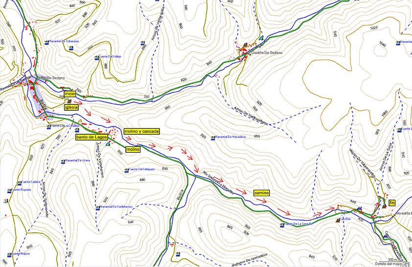 Plano del paseo entre Sedano y Moradillo de Sedano. Burgos. 