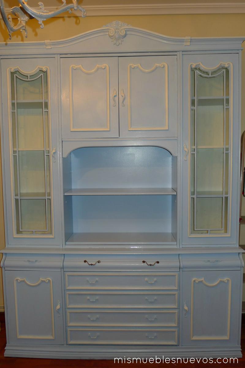 Blue and beige classic cabinet 