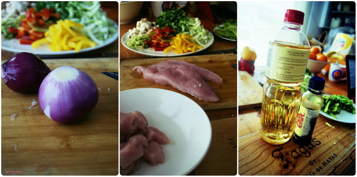 Guiso de pavo con verduras al wok