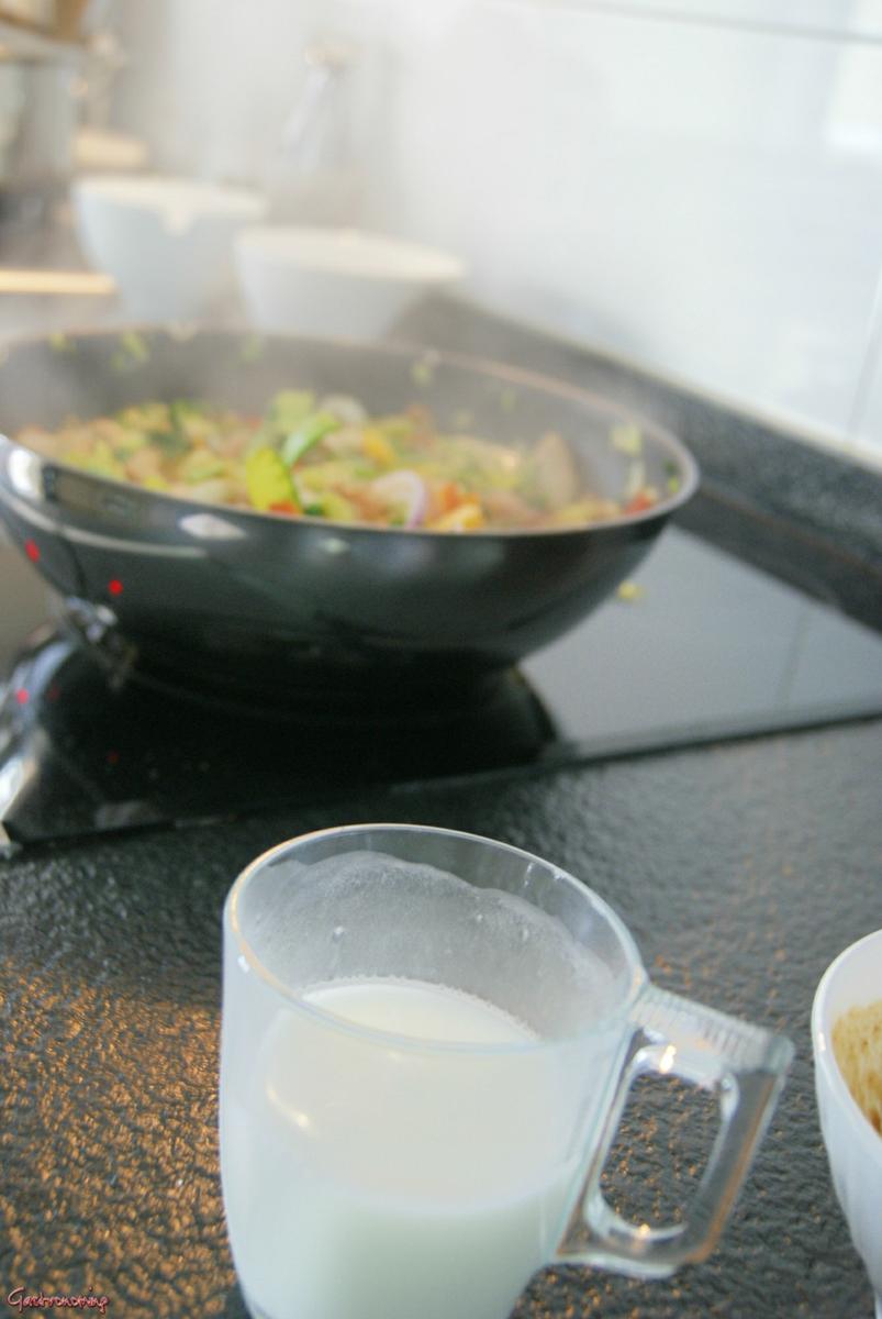 Guiso de pavo con verduras al wok