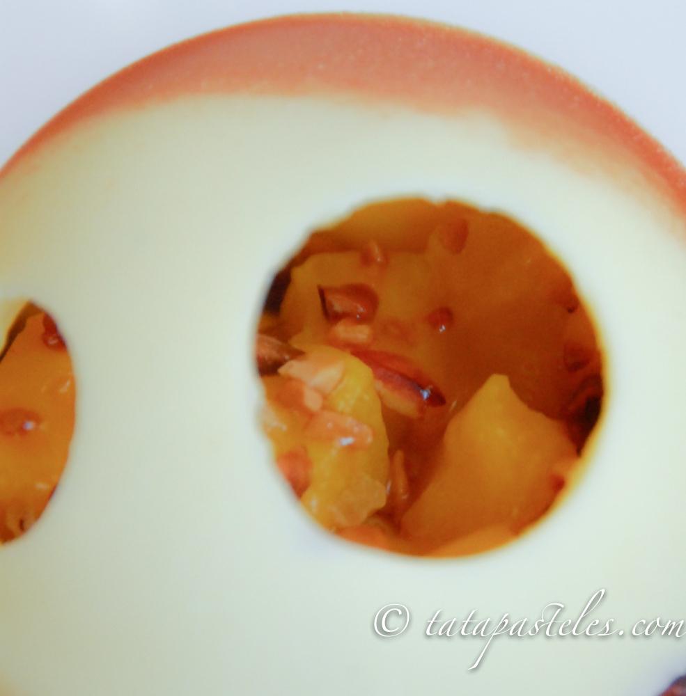 Tartaleta de mousse de leche y mango