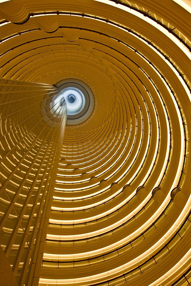 Atrio del hotel Grand Hyatt, Shanghai, China.