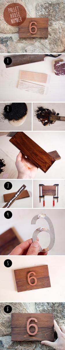 DIY pallet house number by "I am a Mess"