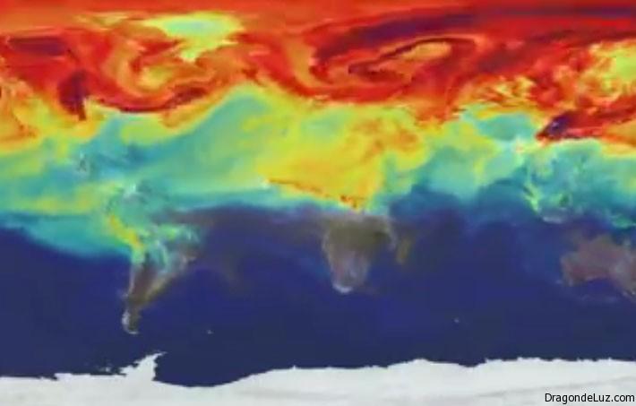 cómo el dióxido de carbono se desplaza en la atmosfera