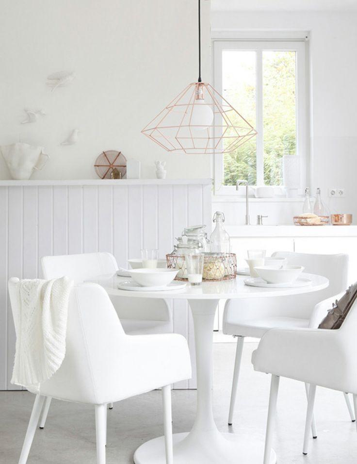 Blanco y Dorado mesa comedor