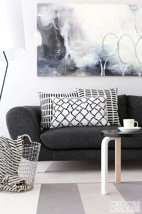 Decoración Nórdica Cojines blanco y negro