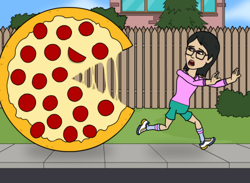 huyendo de las pizzas