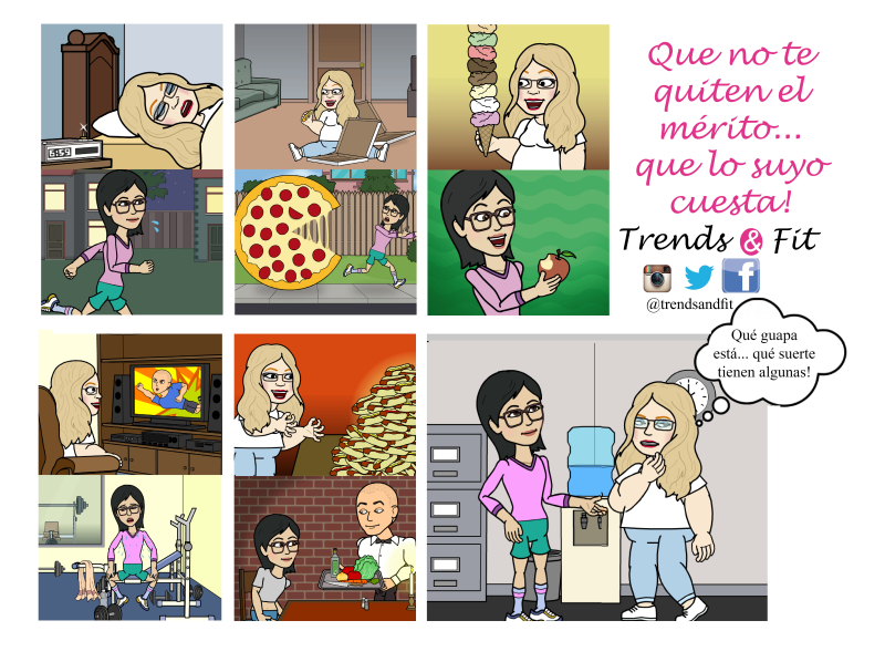 Comic con estilo de vida en blog de fitness