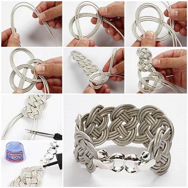 Brazalete piel trenzada paso a paso