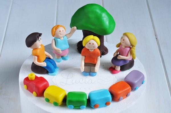 Topper para tarta picnic campo y tren