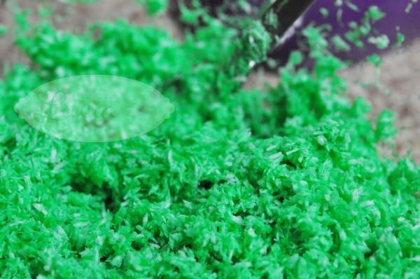 Coco teñido verde cesped tartas