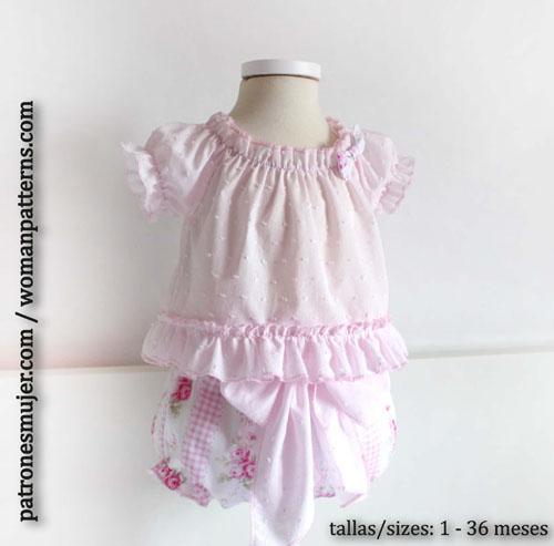 Conjunto De Blusa Y Culotte Costura Para Bebé Manualidades