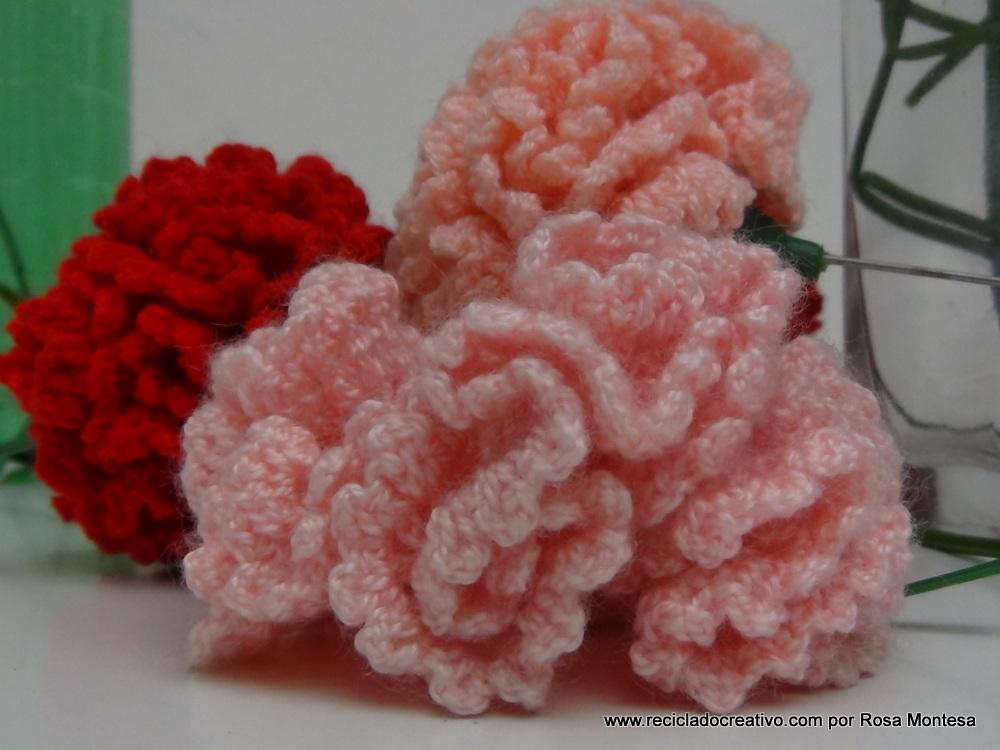 Claveles de ganchillo - Flores de crochet