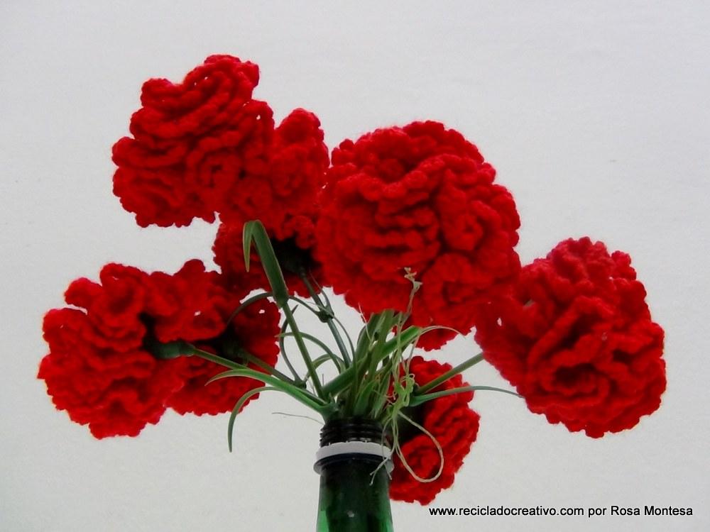 Claveles de ganchillo - Flores de crochet