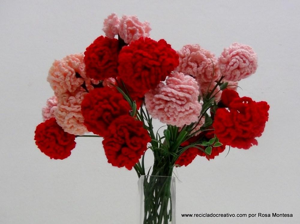 Claveles de ganchillo - Flores de crochet
