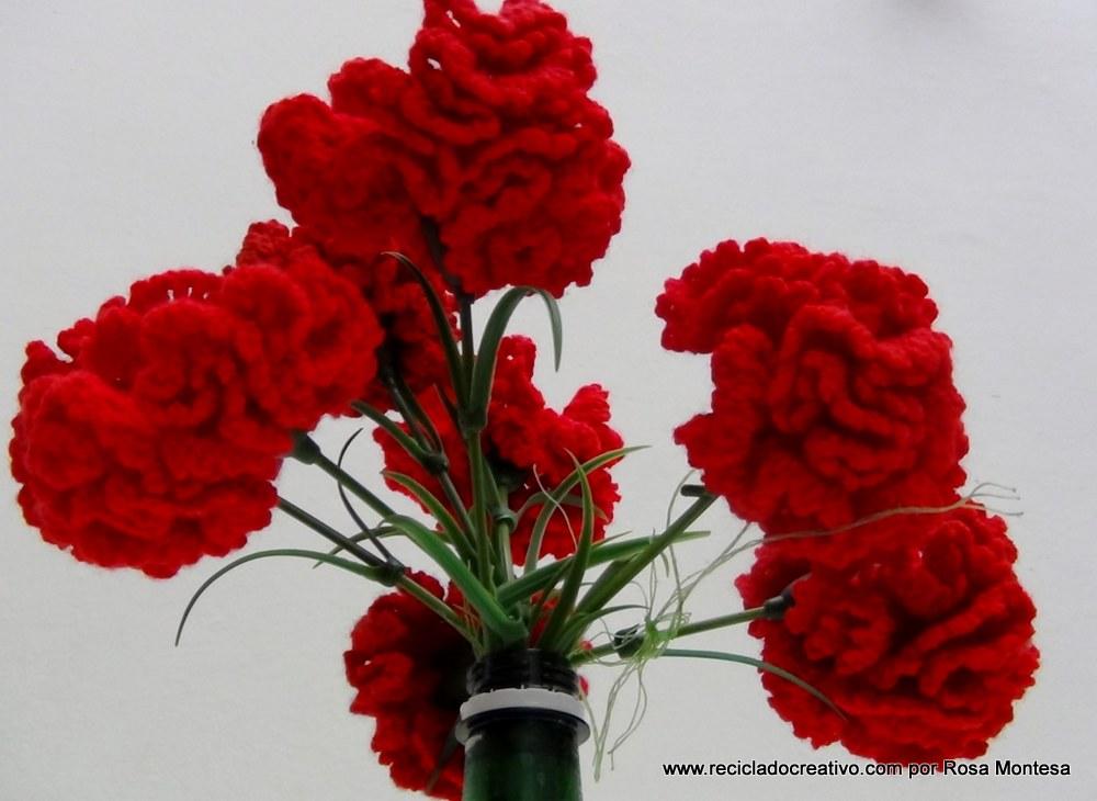 Claveles de ganchillo - Flores de crochet
