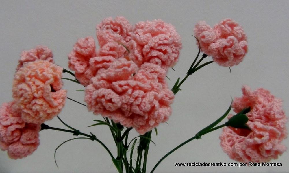 Claveles de ganchillo - Flores de crochet